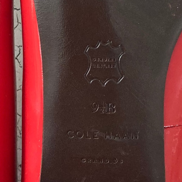 Cole Hann Patten Leather Square Healed Red Pump. - Picture 9 of 9